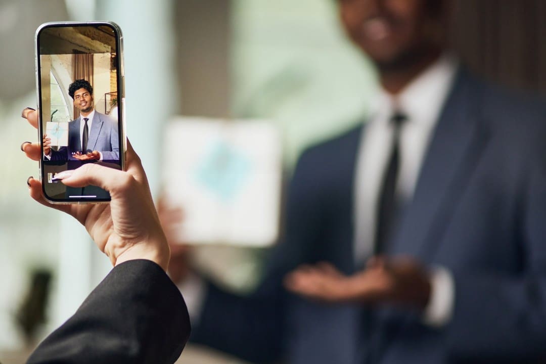 Medicare insurance agent headshot with geo-tagging images