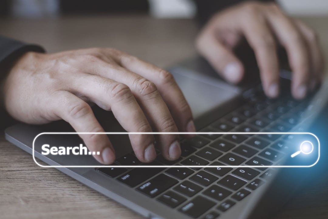 Internet user doing a Google search for medicare insurance